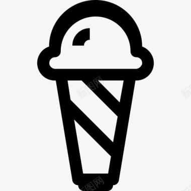 冰淇淋食品和饮料8线性图标图标