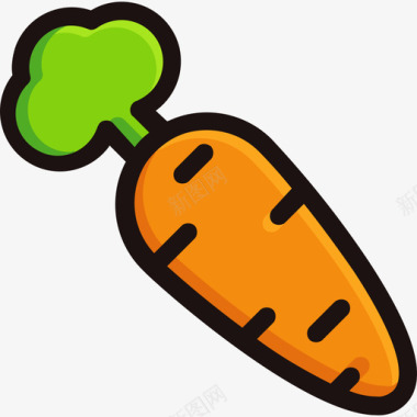 胡萝卜蔬菜2原色图标图标