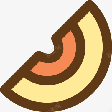 甜瓜果蔬2线色图标图标