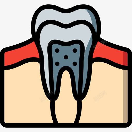 牙齿医用106线颜色图标svg_新图网 https://ixintu.com 医用106 牙齿 线颜色