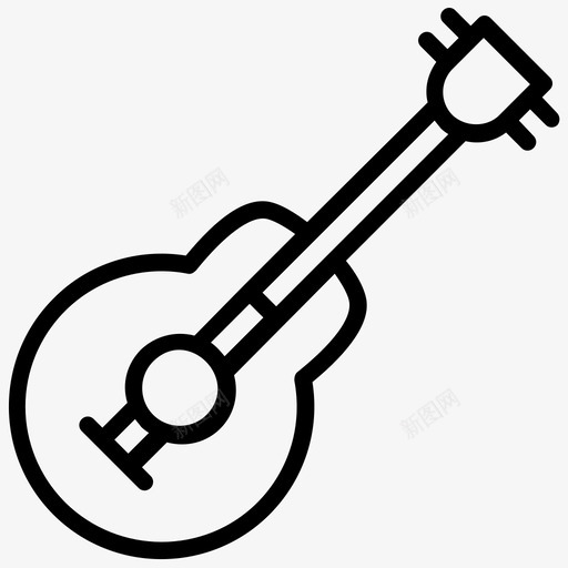 吉他乐器音乐图标svg_新图网 https://ixintu.com 乐器 吉他 夏威夷符号线图标 音乐 音乐演奏