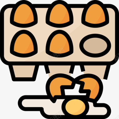 鸡蛋面包店44原色图标图标