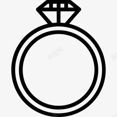 订婚戒指购物100直线型图标图标