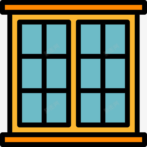 窗户结构68线性颜色图标svg_新图网 https://ixintu.com 窗户 线性颜色 结构68