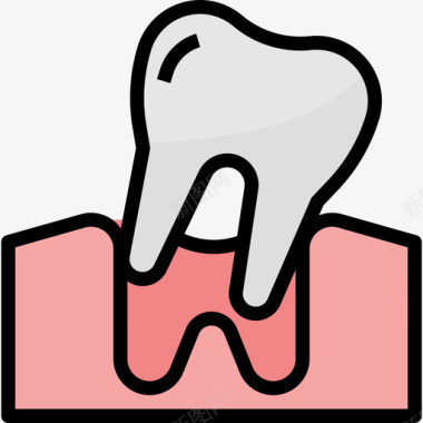 牙齿牙齿9线形颜色图标图标