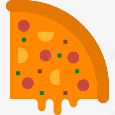 披萨食物100扁平图标图标