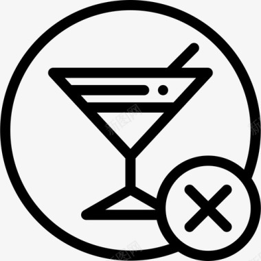 不喝酒健康的生活方式9直系图标图标