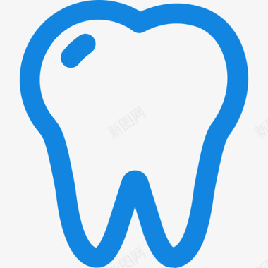 牙齿医用81线状蓝色图标图标