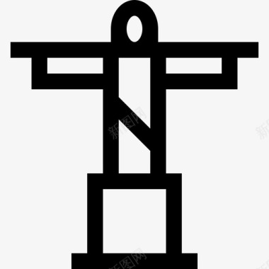 救世主基督纪念碑17直线图标图标