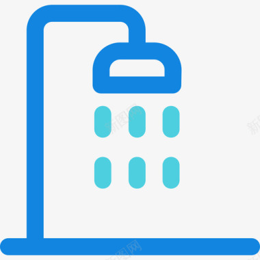 淋浴家居元素4线蓝色图标图标