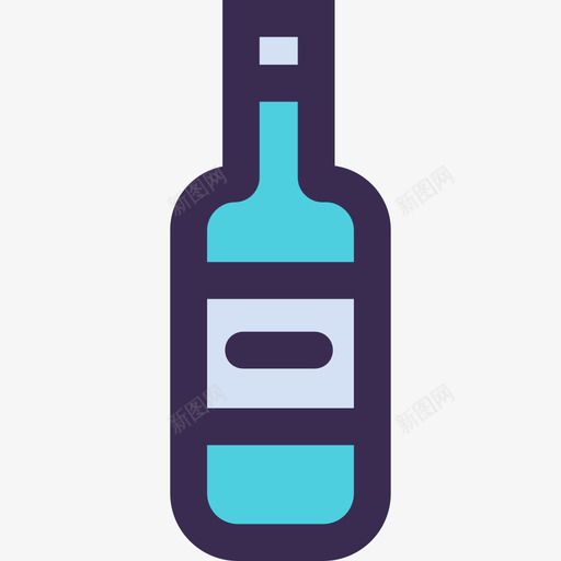 酒瓶家居元素5线性颜色蓝色图标svg_新图网 https://ixintu.com 家居元素5 线性颜色蓝色 酒瓶