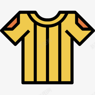 足球运动衫足球元素线性颜色图标图标