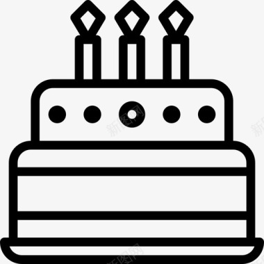 生日蛋糕甜点和糖果3直系图标图标