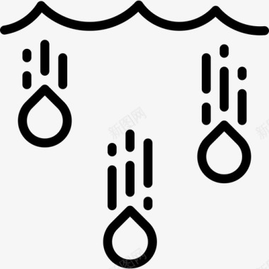 下雨127号天气线性图标图标