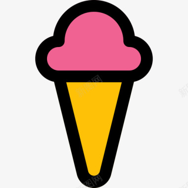 冰淇淋食品72线性颜色图标图标