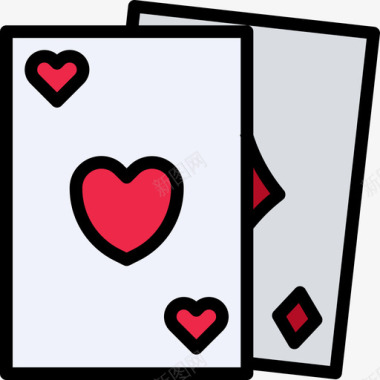 纸牌赌博10线颜色图标图标
