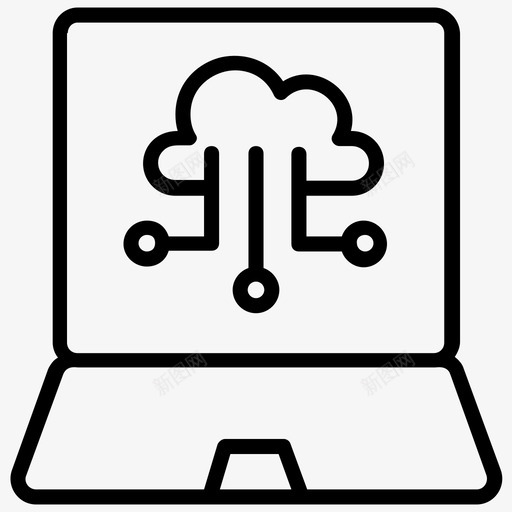 云计算云应用云服务图标svg_新图网 https://ixintu.com 云存储 云应用 云技术 云服务 云计算 创新技术图标 笔记本电脑