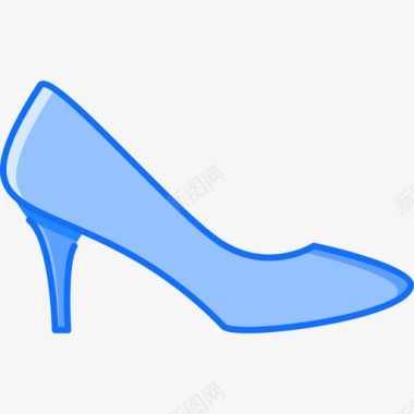 高跟鞋衣服48蓝色图标图标