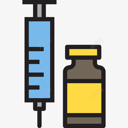 疫苗保健5线颜色图标svg_新图网 https://ixintu.com 保健5 疫苗 线颜色