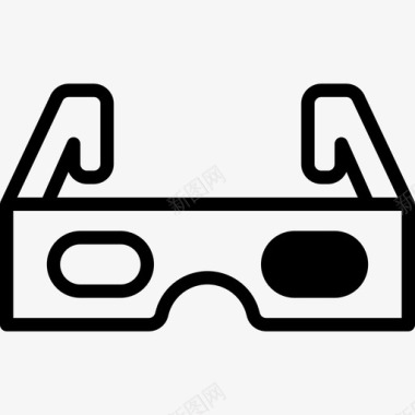 3d眼镜复古小工具4线性图标图标