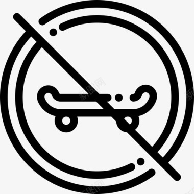 滑板信号禁止4线性图标图标