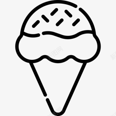 线性冰淇淋4个夏日派对图标图标
