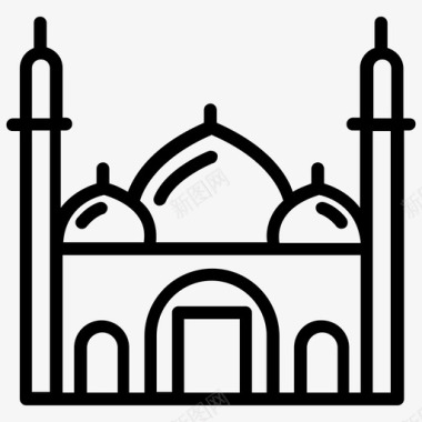 清真寺圣地伊斯兰教图标图标
