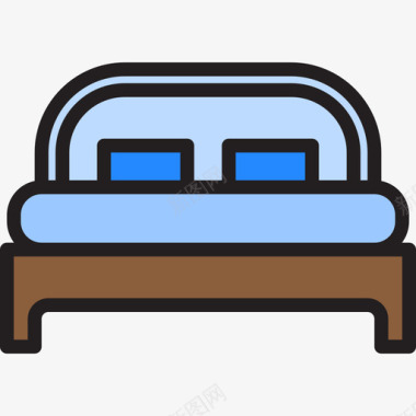 床家具和家居9线性颜色图标图标