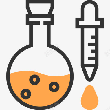 烧瓶化学8黄影图标图标