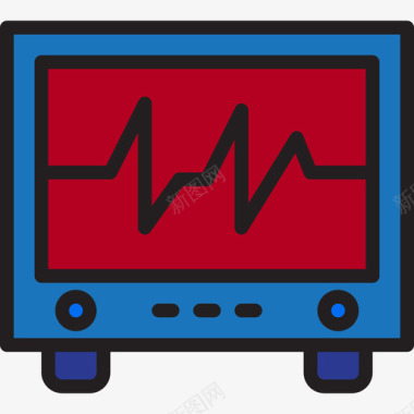 心电图保健13线色图标图标