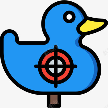 射击鸭主题公园2线性颜色图标图标