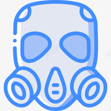 防毒面具战争蓝色图标图标
