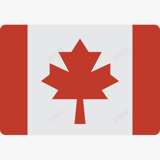 加拿大国旗15平坦图标svg_新图网 https://ixintu.com 加拿大 国旗15 平坦