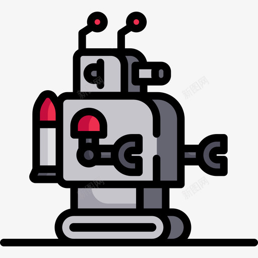 机器人未来技术9线颜色图标svg_新图网 https://ixintu.com 未来技术9 机器人 线颜色