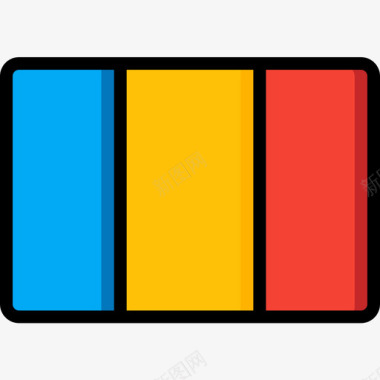 罗马尼亚国旗10线颜色图标图标