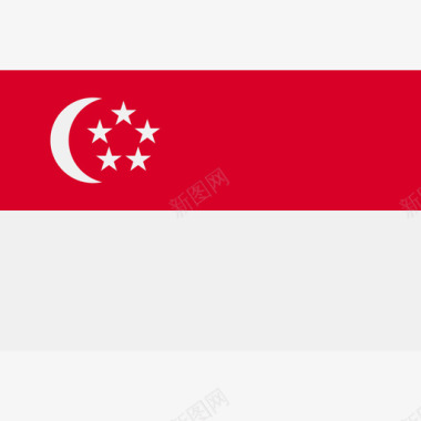 新加坡长方形国家简单旗图标图标