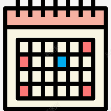 日历商务173线颜色图标图标