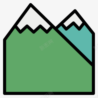 山地理20线性颜色图标图标