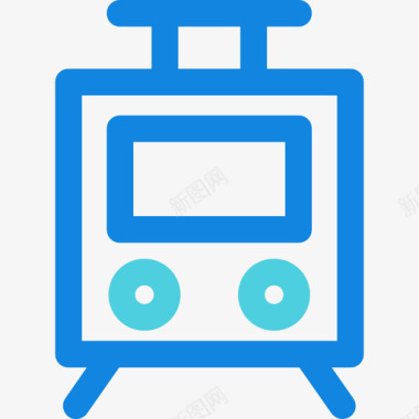 火车旅行90直线蓝色图标图标