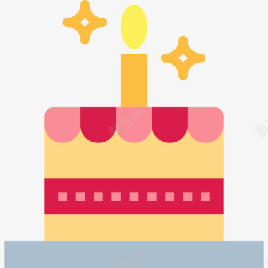 生日蛋糕派对36扁平图标图标