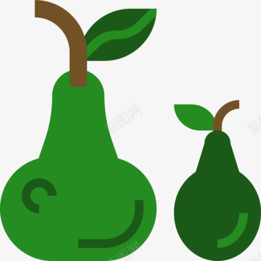 梨水果和蔬菜扁梨图标图标