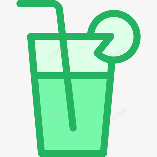果汁24号酒吧线形绿色图标svg_新图网 https://ixintu.com 24号酒吧 果汁 线形绿色