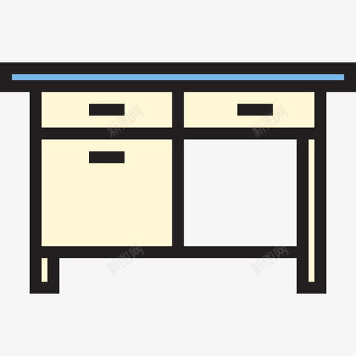 桌子家用家具5线性颜色图标svg_新图网 https://ixintu.com 家用家具5 桌子 线性颜色