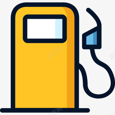 汽油泵汽车服务8线性颜色图标图标