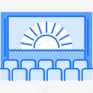 电影院电影院21蓝色图标图标