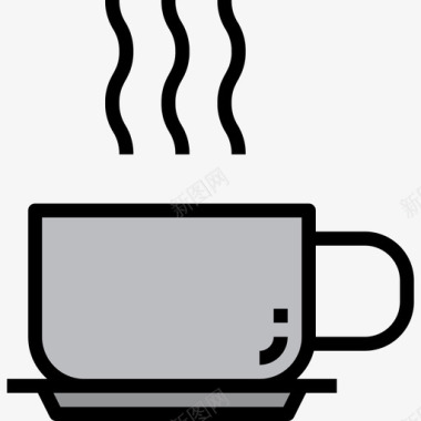 咖啡杯食品和饮料2线性颜色图标图标