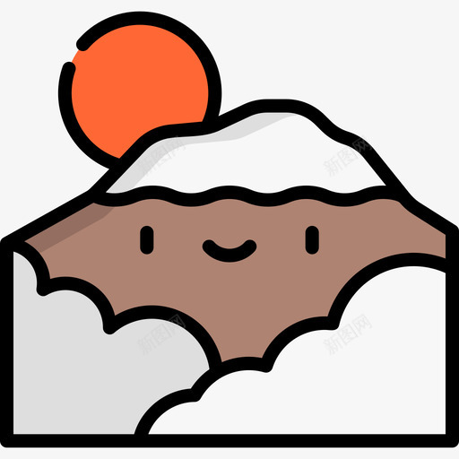 富士山地标古迹7处线条色彩图标svg_新图网 https://ixintu.com 地标古迹7处 富士山 线条色彩