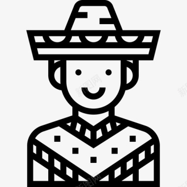 墨西哥人民族服装4直系图标图标