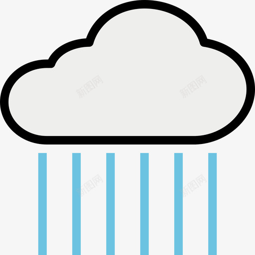 倾盆大雨135号天气线性颜色图标svg_新图网 https://ixintu.com 135号天气 倾盆大雨 线性颜色