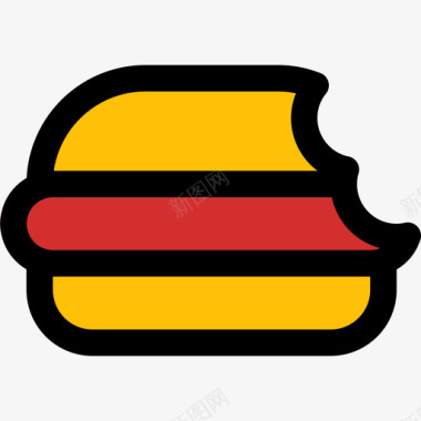 汉堡食品72原色图标图标
